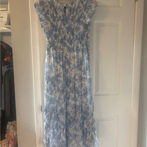 Blue Floral Midi Dress